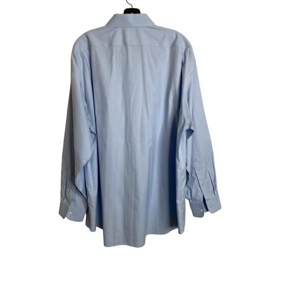 JOS A. BANK TRAVELER'S COLLECTION MEN'S LIGHT BLUE DRESS SHIRT SZ 17.5 - Picture 2 of 6